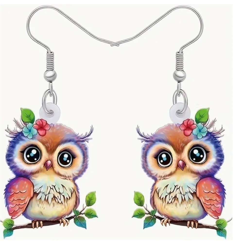 Big Eyed Owl Fashion Earrings Christmas Stocking Stuffer